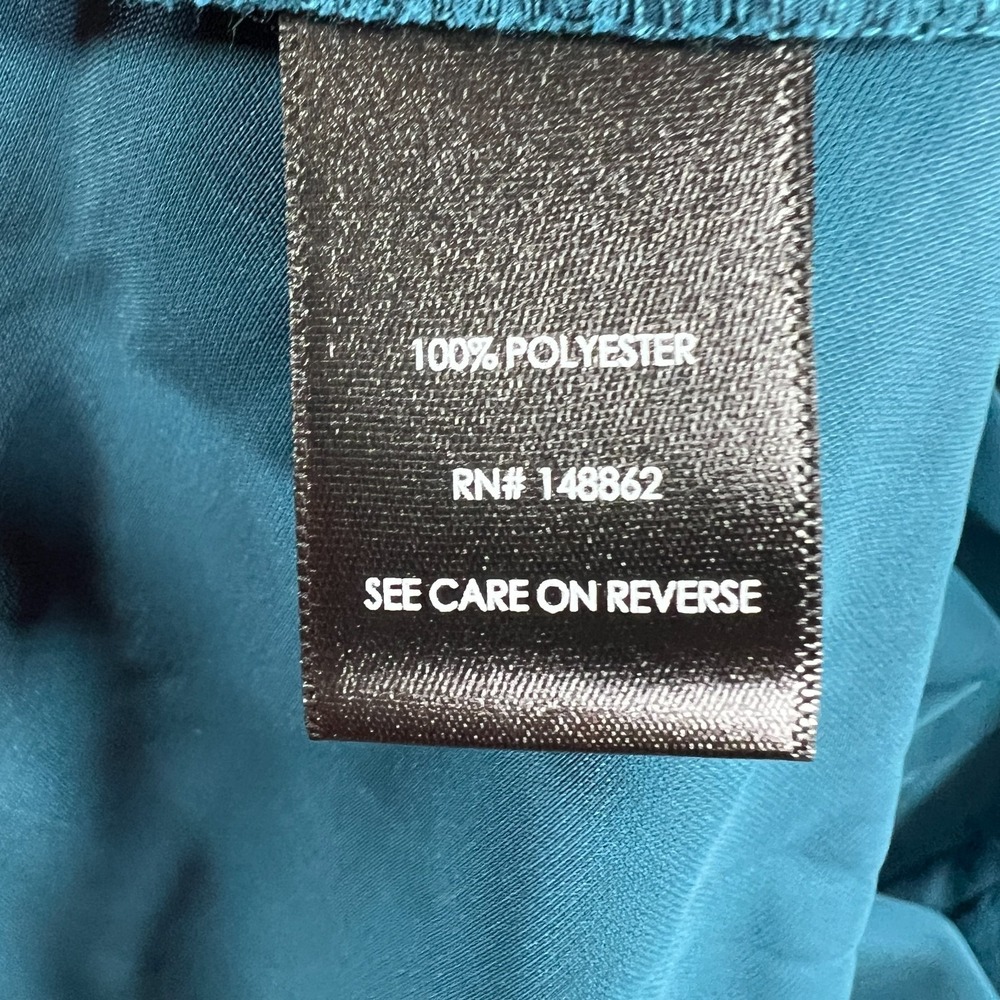 Torrid Maxi Dress Womens 3 Teal Collared V Neck Long Sleeve Plus Size Flowy New - Picture 9 of 10